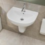 Grade A1 - Modern Semi Pedestal Basin 550mm - Newport