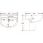 Grade A1 - Modern Semi Pedestal Basin 550mm - Newport