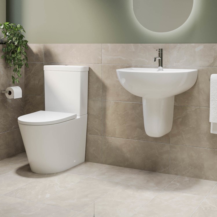 Grade A1 - Modern Semi Pedestal Basin 550mm - Newport