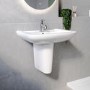 Grade A1 - Modern Semi Pedestal Basin 605mm - Ashford