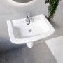 Grade A1 - Modern Semi Pedestal Basin 605mm - Ashford
