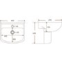 Grade A1 - Modern Semi Pedestal Basin 605mm - Ashford