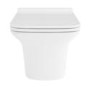 Grade A1 - Santiago Wall Hung WC, Soft Close Seat, Wirquin Compact WC Frame and Black Flush Plate