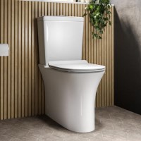ONLY OPENED - Close Coupled Rimless Comfort Height Toilet with Soft Close Slim Seat - Indiana