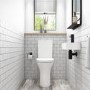 Grade A1 - Close Coupled Rimless Comfort Height Toilet with Soft Close Slim Seat - Indiana