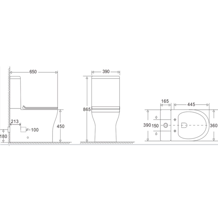 ONLY OPENED - Close Coupled Rimless Comfort Height Toilet with Soft Close Slim Seat - Indiana