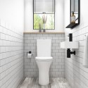 BUN/A1/BeBa_25903/97279 ONLY OPENED - Indiana Rimless Comfort Height CC WC and Soft Close Slim Seat and Detroit Wall Hung Basin Suite