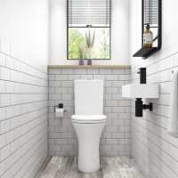 ONLY OPENED - Indiana Rimless Comfort Height CC WC and Soft Close Slim Seat and Detroit Wall Hung Basin Suite