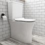 ONLY OPENED - Indiana Rimless Comfort Height CC WC and Soft Close Slim Seat and Detroit Wall Hung Basin Suite