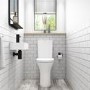 Grade A1 - Cloakroom Suite with Left Hand Basin Comfort Height Toilet & Soft Close Seat
