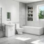 Grade A1 - Close Coupled Rimless Short Projection Toilet with Soft Close Slim Seat - Venice