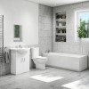 Grade A1 - Close Coupled Rimless Short Projection Toilet with Slim Soft Close Seat - Venice