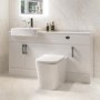 1500mm White Toilet and Sink Unit with Storage Unit and Square Toilet - Harper
