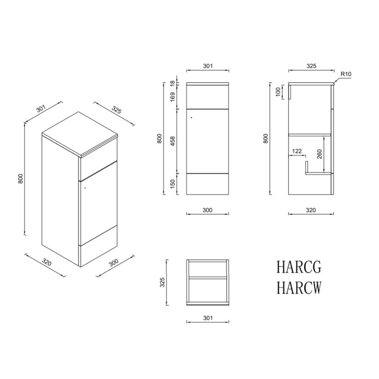 1500mm White Toilet and Sink Unit with Storage Unit and Square Toilet - Harper