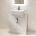 BUN/A1/HARVANW/103304 ONLY OPENED - 670mm White Freestanding Vanity Unit with Square Basin - Harper