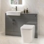 1200mm Grey Toilet and Sink Unit with Square Toilet - Harper