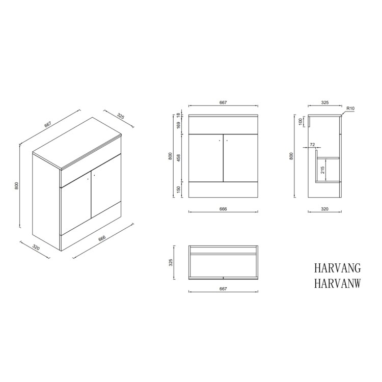 1200mm Grey Toilet and Sink Unit with Square Toilet - Harper