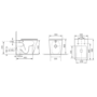 1200mm Grey Toilet and Sink Unit with Square Toilet - Harper