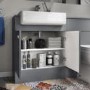 GRADE A1 - 1500mm Grey Toilet and Sink Unit with Storage Unit and Round Toilet - Harper