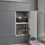 GRADE A1 - 1500mm Grey Toilet and Sink Unit with Storage Unit and Round Toilet - Harper