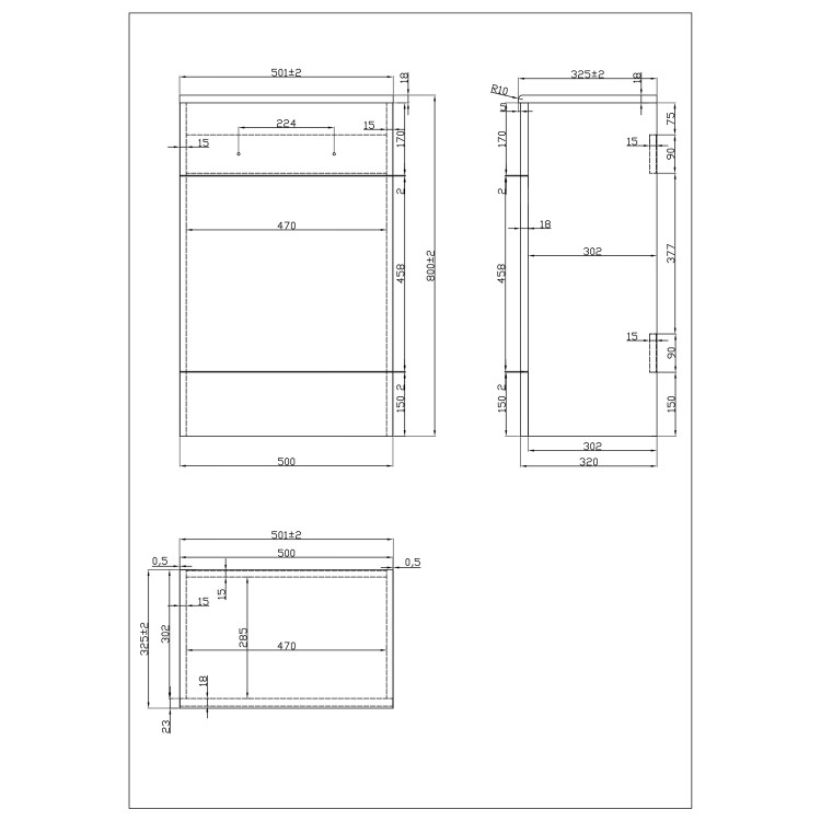 GRADE A1 - 1500mm Grey Toilet and Sink Unit with Storage Unit and Round Toilet - Harper