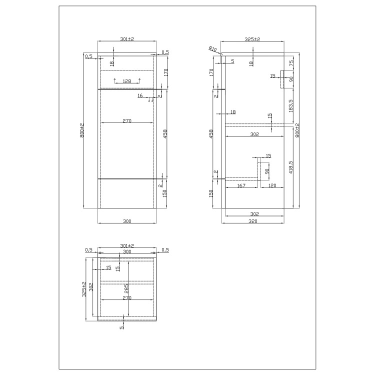 GRADE A1 - 1500mm Grey Toilet and Sink Unit with Storage Unit and Round Toilet - Harper
