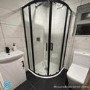 Grade A1 - 900mm Black Quadrant Shower Enclosure with Shower Tray- Pavo