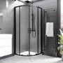 Black 8mm Glass Quadrant Shower Enclosure 800mm  - Pavo