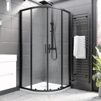 900mm Black 8mm Glass Quadrant Shower Enclosure with Shower Tray - Pavo 900mm Black 8mm Glass Quadrant Shower Enclosure with Shower Tray - Pavo