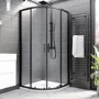 900mm Black 8mm Glass Quadrant Shower Enclosure with Shower Tray - Pavo