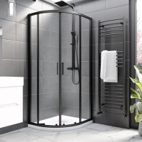 900x760mm Black 8mm Glass Offset Quadrant Shower Enclosure - Pavo 900x760mm Black 8mm Glass Offset Quadrant Shower Enclosure - Pavo
