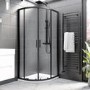 900x760mm Black 8mm Glass Offset Quadrant Shower Enclosure - Pavo