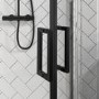 Grade A1 - Black 8mm Glass Offset Quadrant Shower Enclosure 900x760mm - Pavo