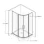 Grade A1 - Black 8mm Glass Offset Quadrant Shower Enclosure 900x760mm - Pavo
