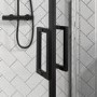 Grade A1 - Black 8mm Glass Left Hand Offset Quadrant Shower Enclosure with Shower Tray 900x760mm - Pavo