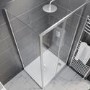 1000x700mm Chrome 8mm Glass Rectangular Sliding Shower Enclosure with Shower Tray - Pavo