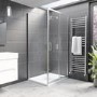 Chrome 8mm Glass Rectangular Sliding Shower Enclosure 1000x900mm - Pavo