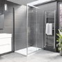 1200x700mm Chrome 8mm Glass Rectangular Sliding Shower Enclosure - Pavo