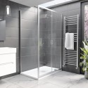 BUN/BeBa_26057/78034 1200x900mm Chrome 8mm Glass Rectangular Sliding Shower Enclosure with Shower Tray - Pavo