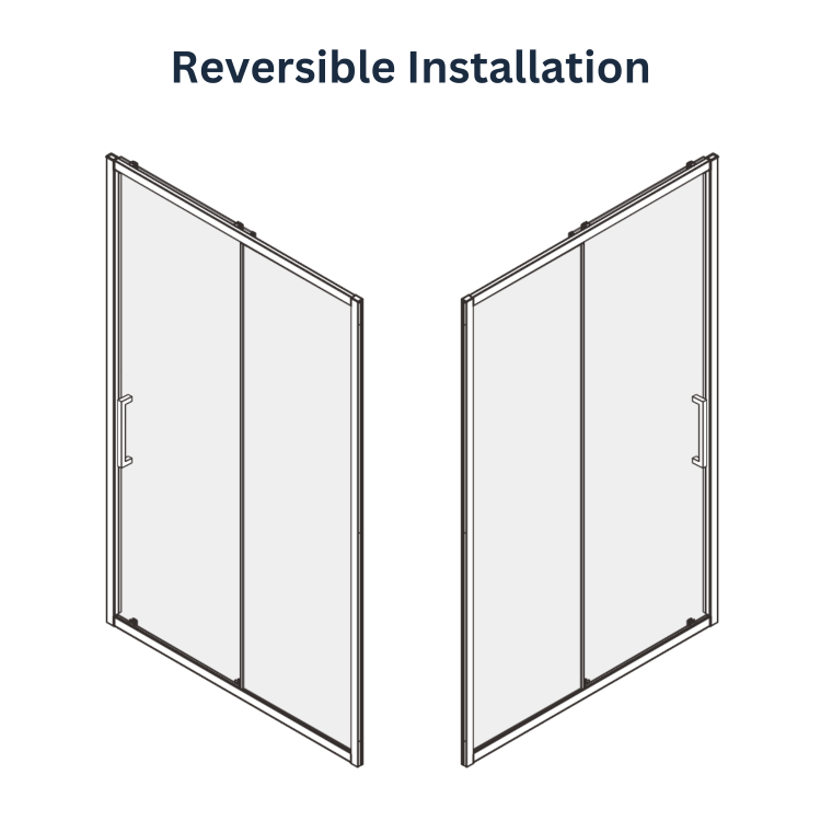 1400mm Chrome Sliding Door Shower Enclosure 8mm Glass - Pavo