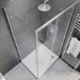 Grade A1 - Chrome 8mm Glass Rectangular Sliding Shower Enclosure with Shower Tray 1000x800mm - Pavo