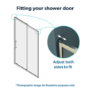 Grade A1 - Black 1400mm Sliding Shower Door - Pavo