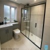 Grade A1 - Black 1400mm Sliding Shower Door - Pavo