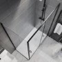 Black 8mm Glass Rectangular Sliding Shower Enclosure with Shower Tray 1400x800mm - Pavo
