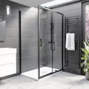 BUN/BeBa_26065/83197 1500x900mm Black 8mm Glass Rectangular Sliding Shower Enclosure - Pavo
