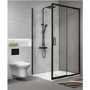 Grade A1 - 1700 x 900mm Black Rectangular Sliding Shower Enclosure - Pavo