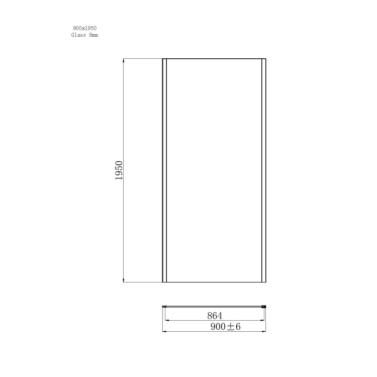 Grade A1 - 1700 x 900mm Black Rectangular Sliding Shower Enclosure - Pavo