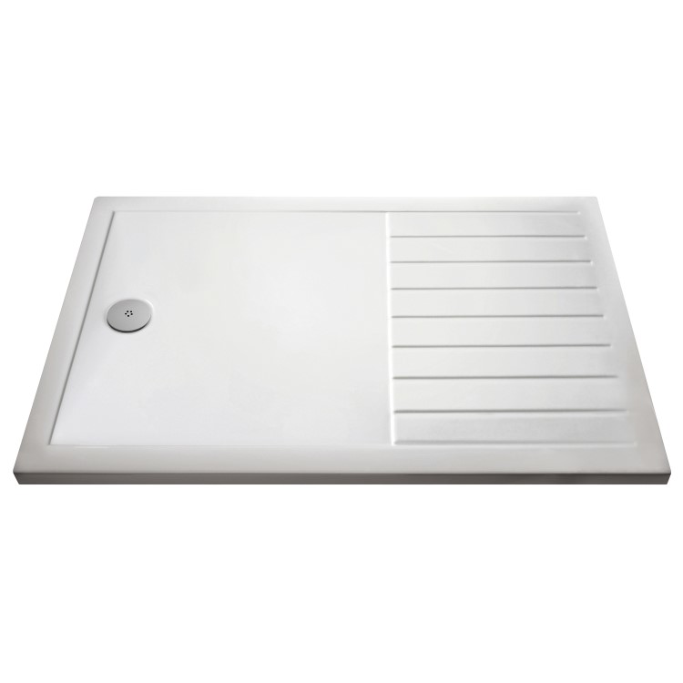 1400x900mm Brushed Brass Walk In Shower Screen Enclosure with 300mm Hinged Flipper Panel and Shower Tray - Corvus