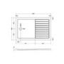 1400x900mm Frameless Wet Room Shower Screen Enclosure and Shower Tray - Corvus