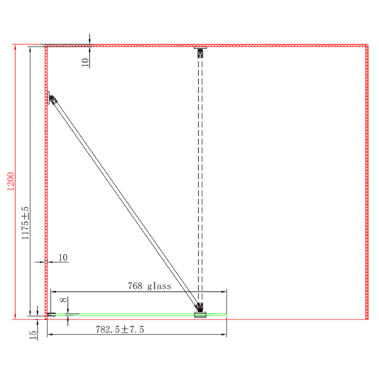 1400x900mm Chrome Walk In Shower Screen with Shower Tray - Corvus